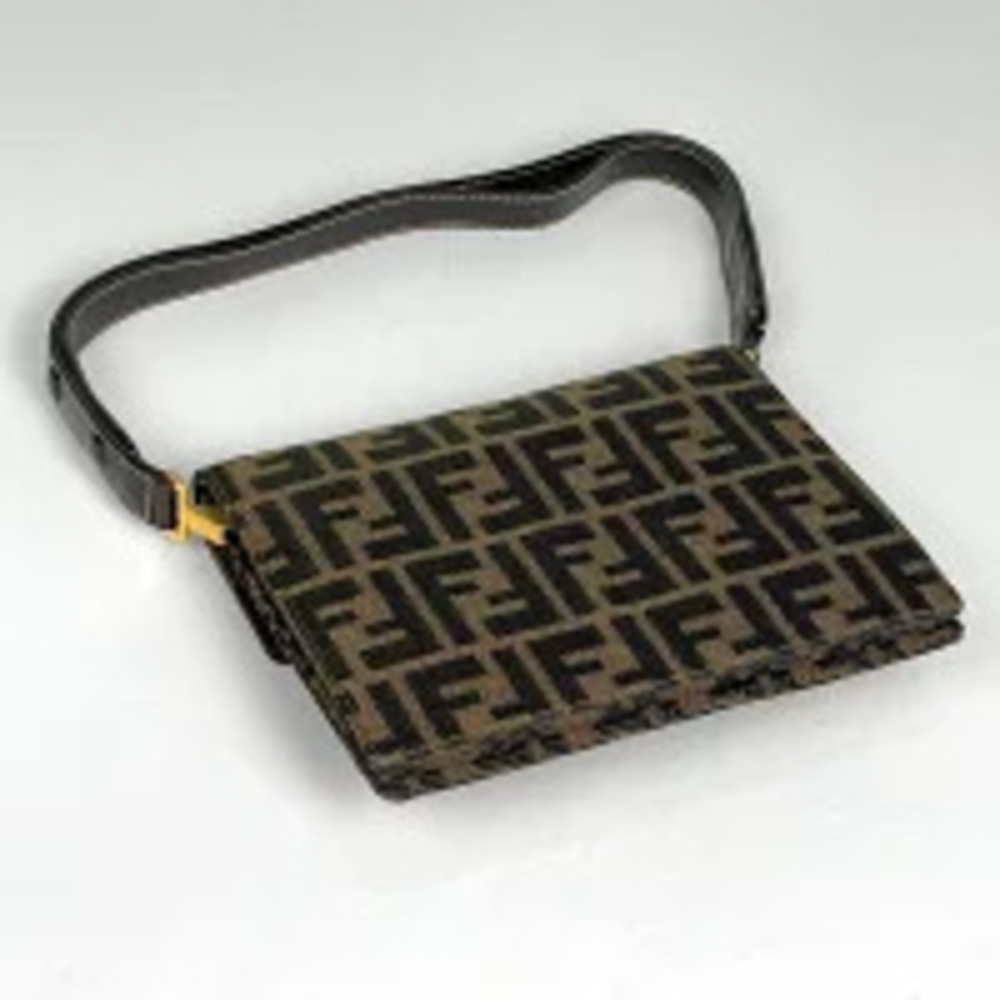 Fendi handbag bag shoulder brown canvas Zucca Brown